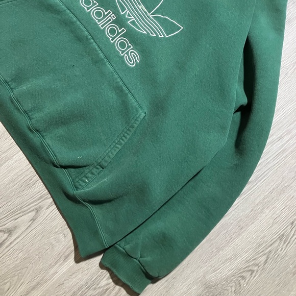 90s Adidas faded and distressed made in USA green hoodie sweater men’s XL VTG. - Picture 5 of 16